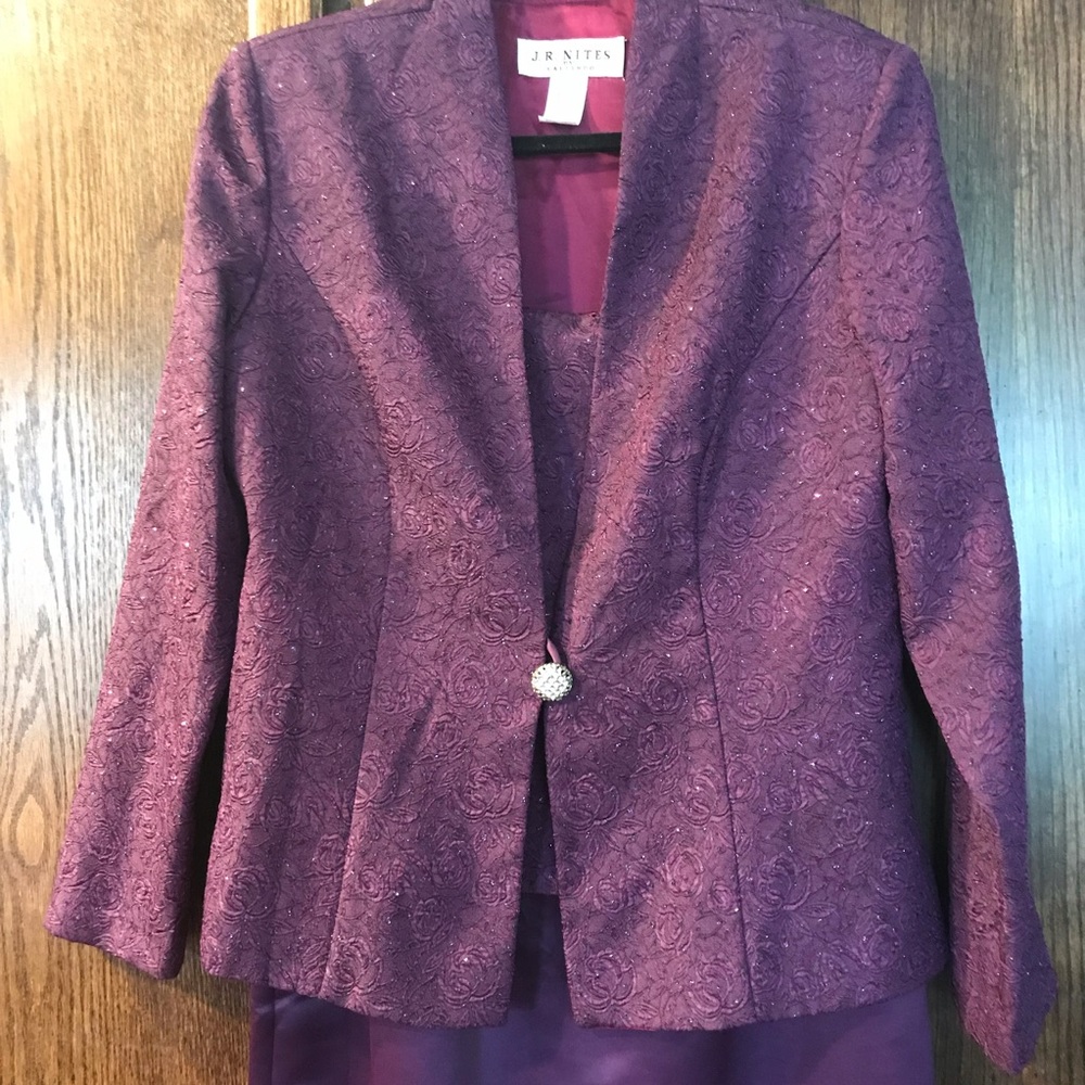 J.R. Nites Dress Mother Of Bride Sz 14 Purple
